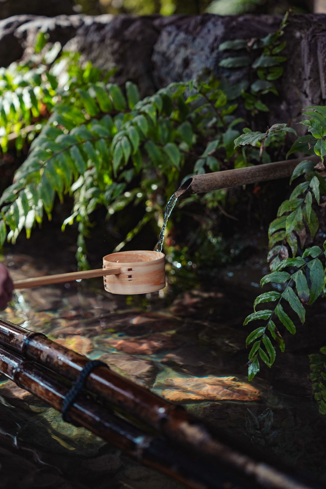 Water ladle at a traditional purification fountain