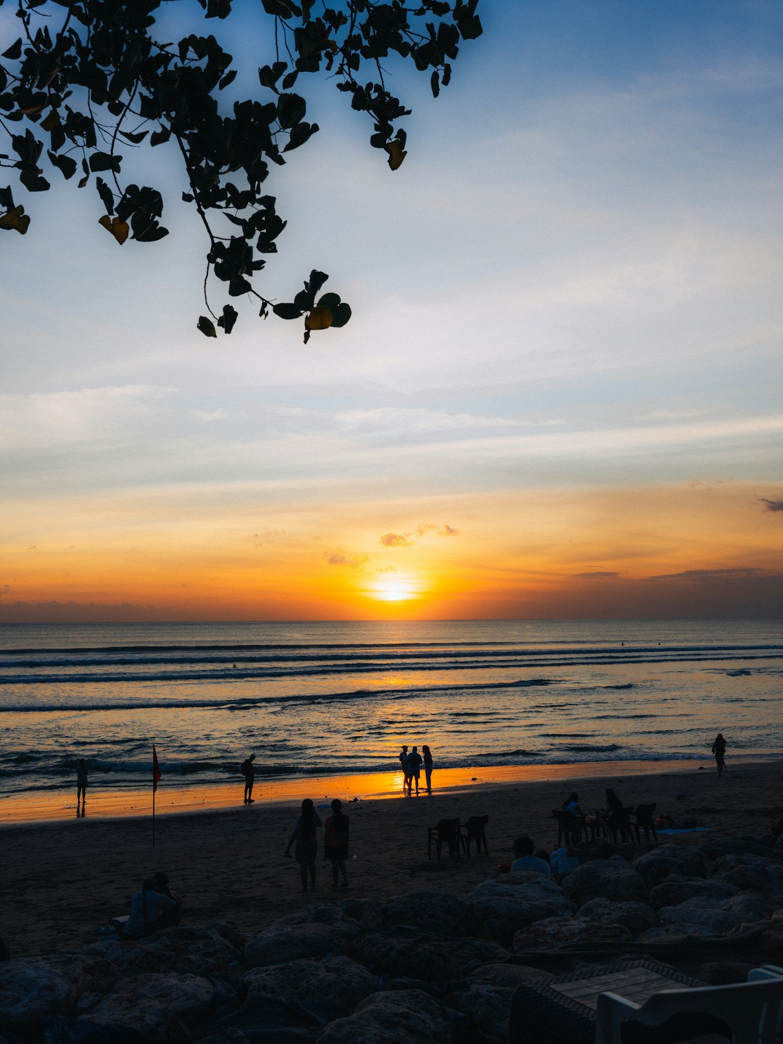 Sunset over a Bali beach