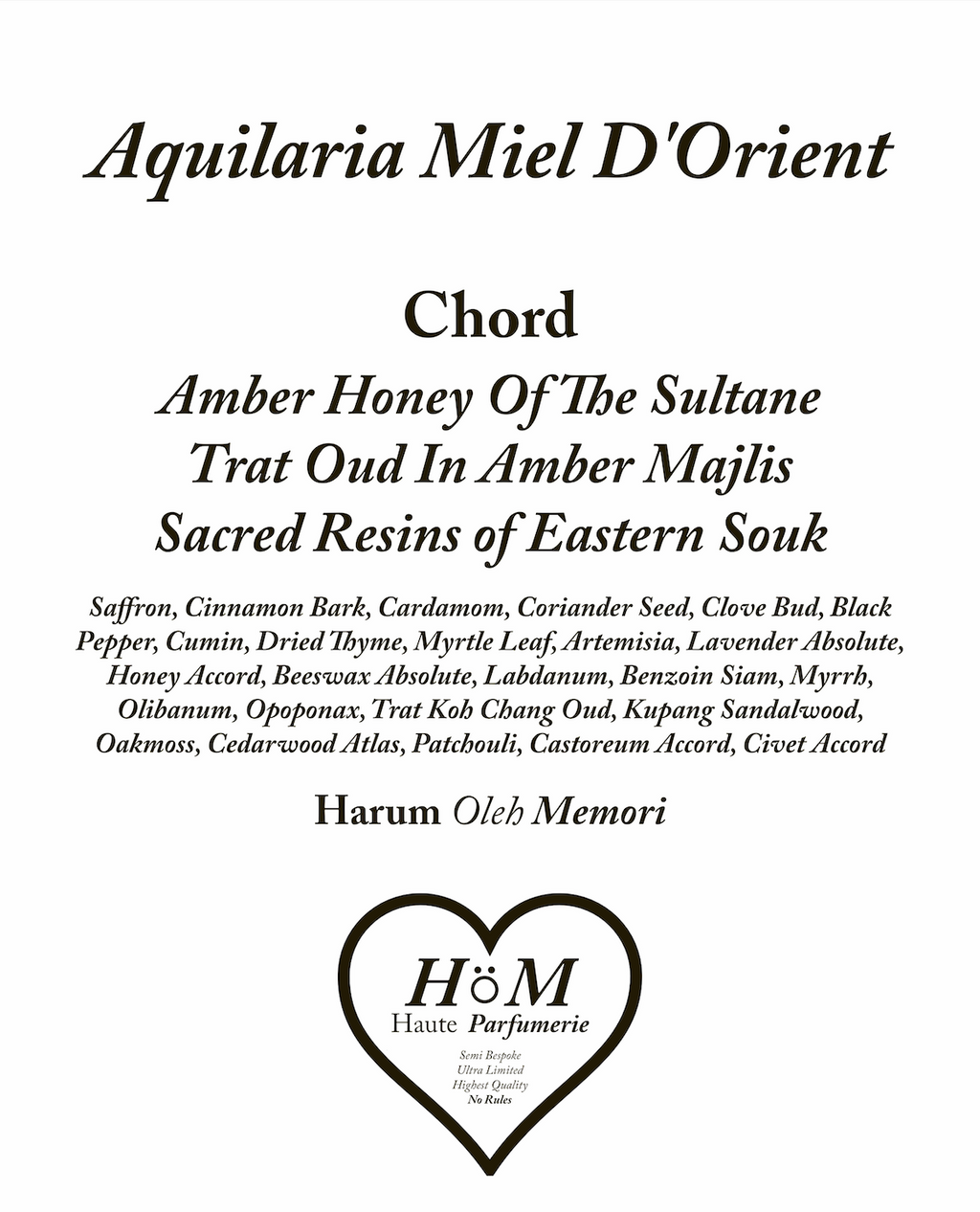 Aquilaria Miel D'Orient