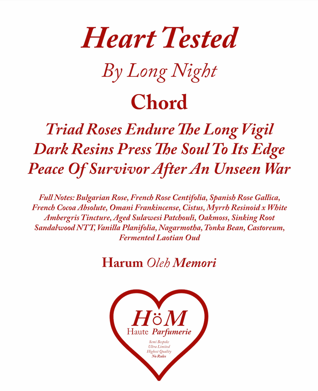 Heart Tested By Long Night 50ml [Pre Order]