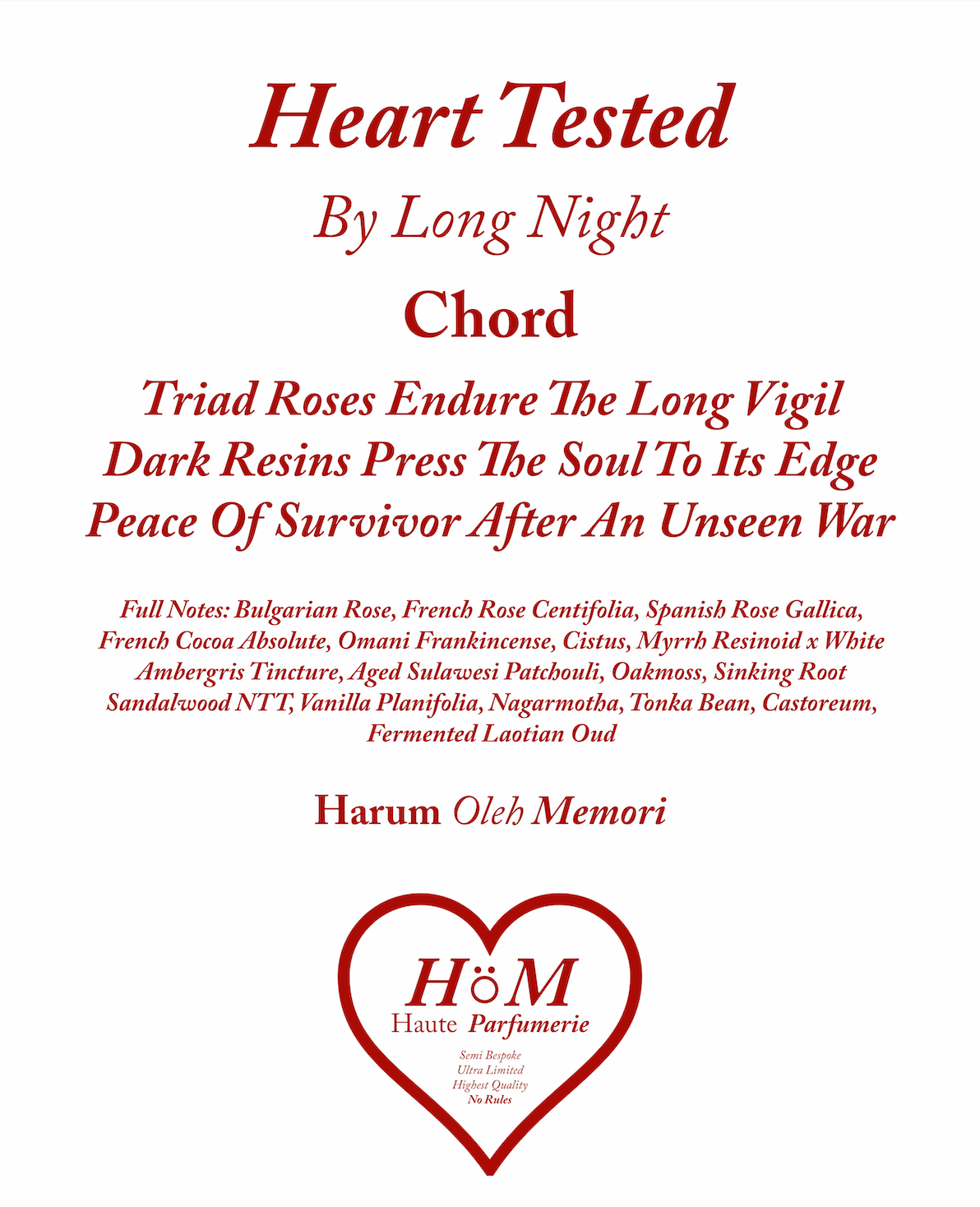 Heart Tested By Long Night 50ml [Pre Order]